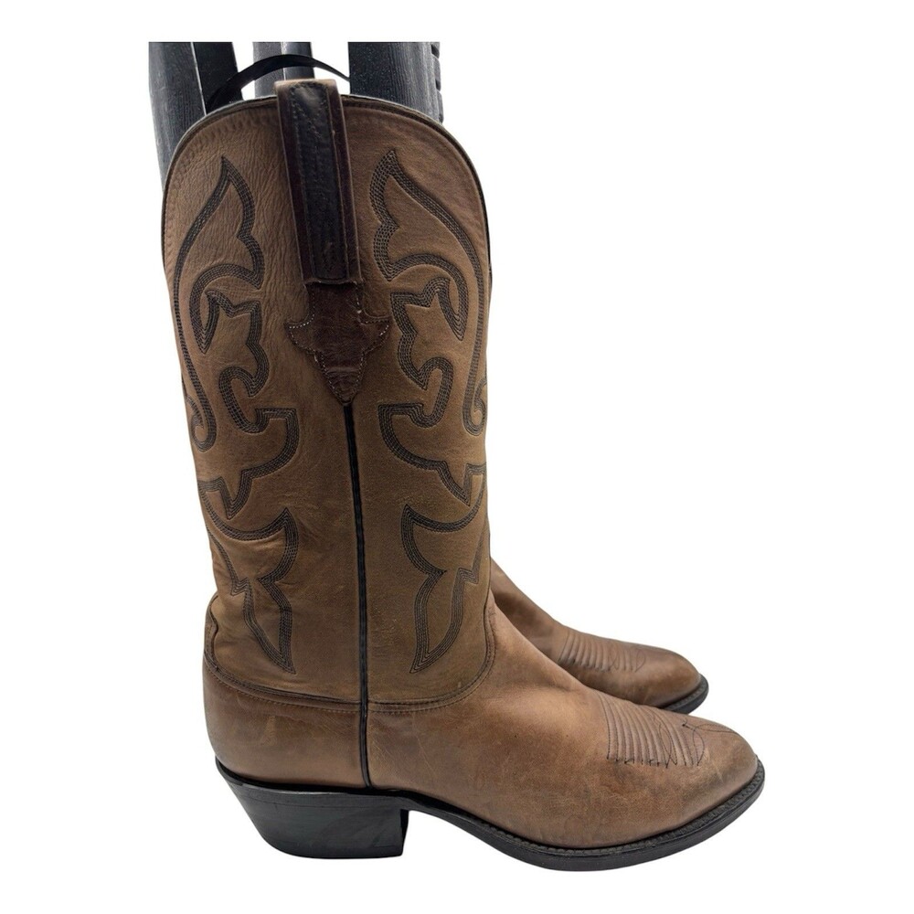 LUCCHESE WESTERN COWBOY BOOTS MENS SZ 9.5 D DANCEHALL RANCH RODEO MADE in USA